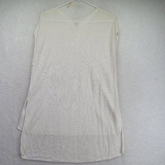 Eileen Fisher Sweater Womens Small Ivory Organic Linen Lightweight Pullover - Picture 2 of 7